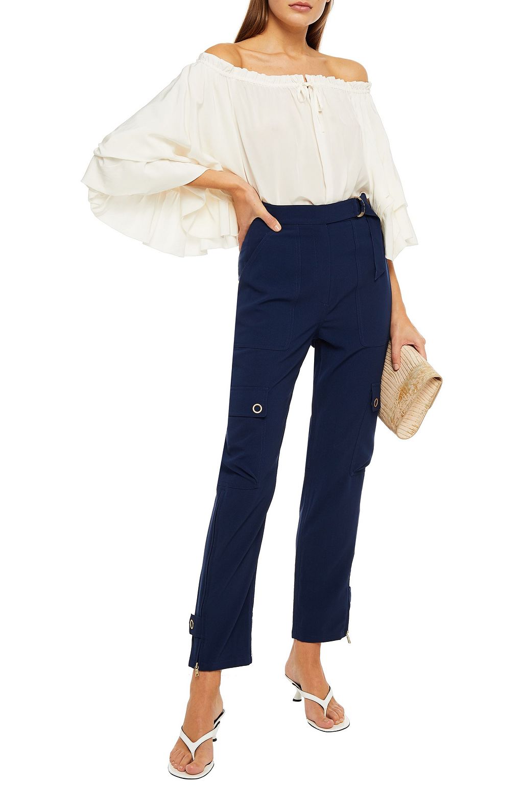 SIMKHAI Piqué tapered pants