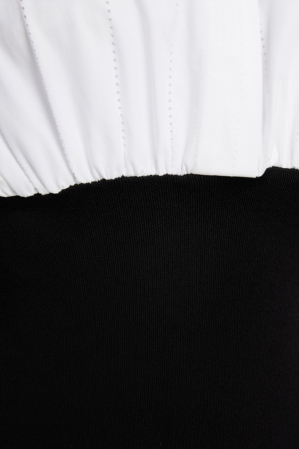 ALEXANDRE VAUTHIER Knit-paneled perforated cotton-poplin midi dress