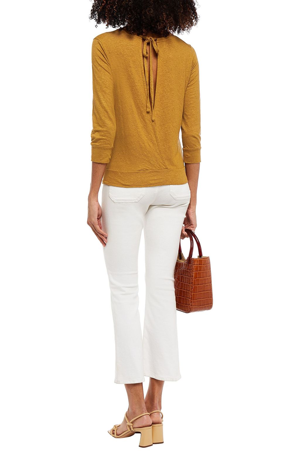 MAJESTIC FILATURES Slub stretch-linen jersey top
