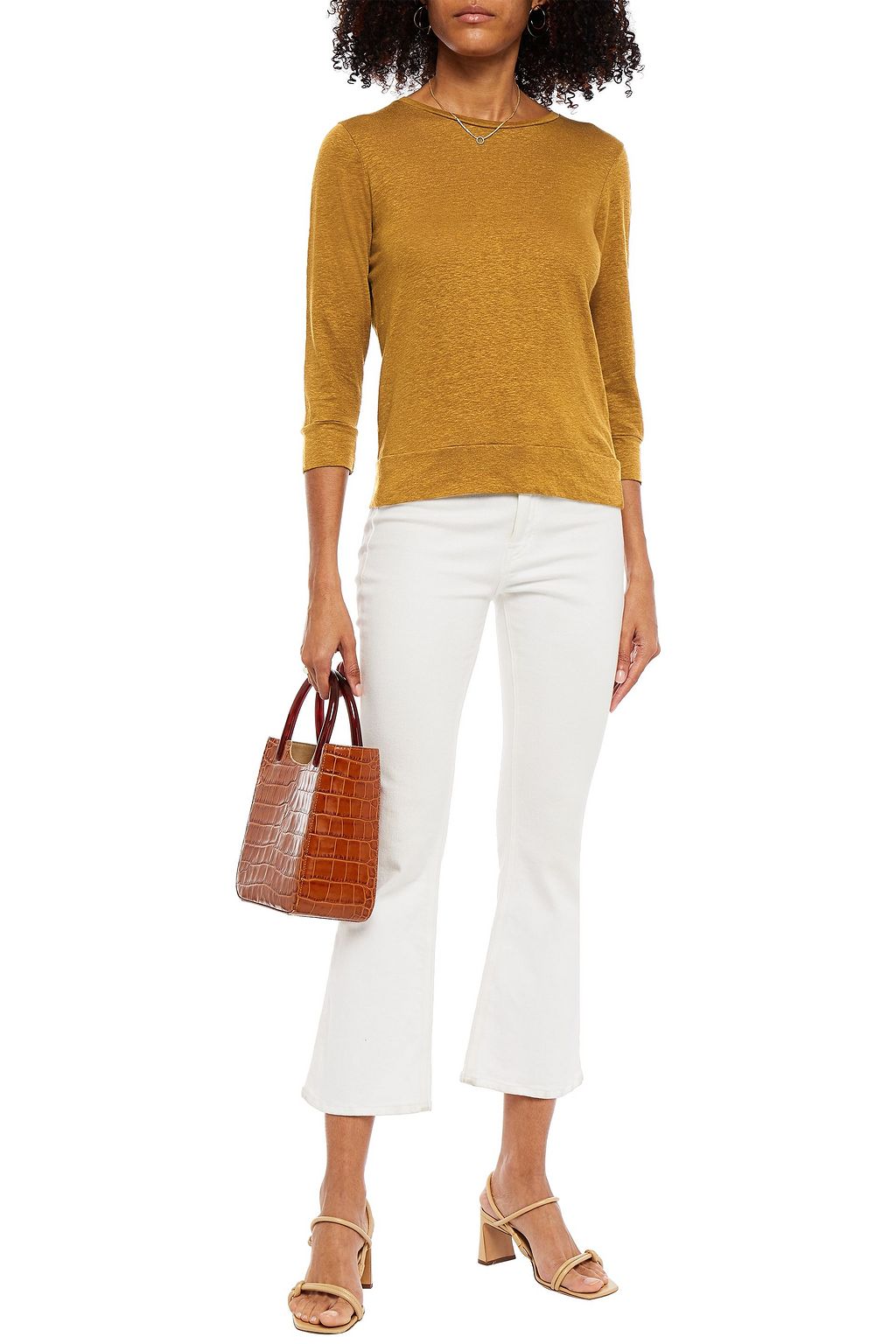 MAJESTIC FILATURES Slub stretch-linen jersey top