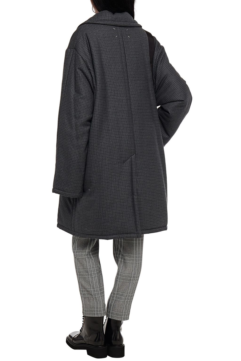 MAISON MARGIELA Doppelreihiger Oversized-Mantel aus Wolle mit Karomuster