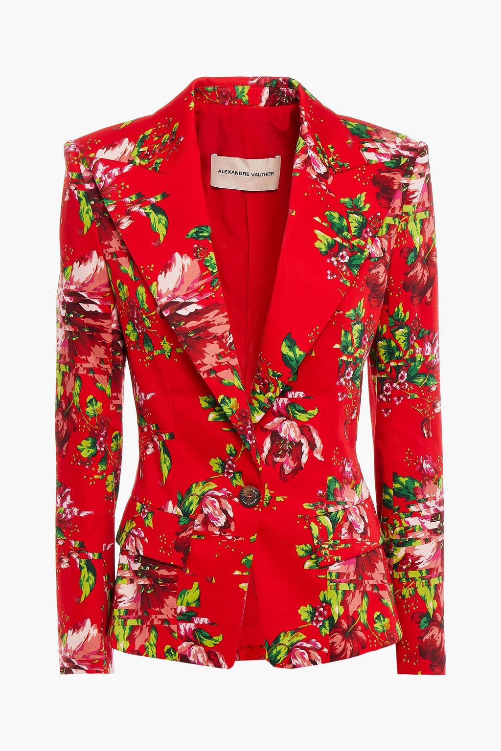 Red Floral Print Cotton Blend Blazer Alexandre Vauthier The Outnet