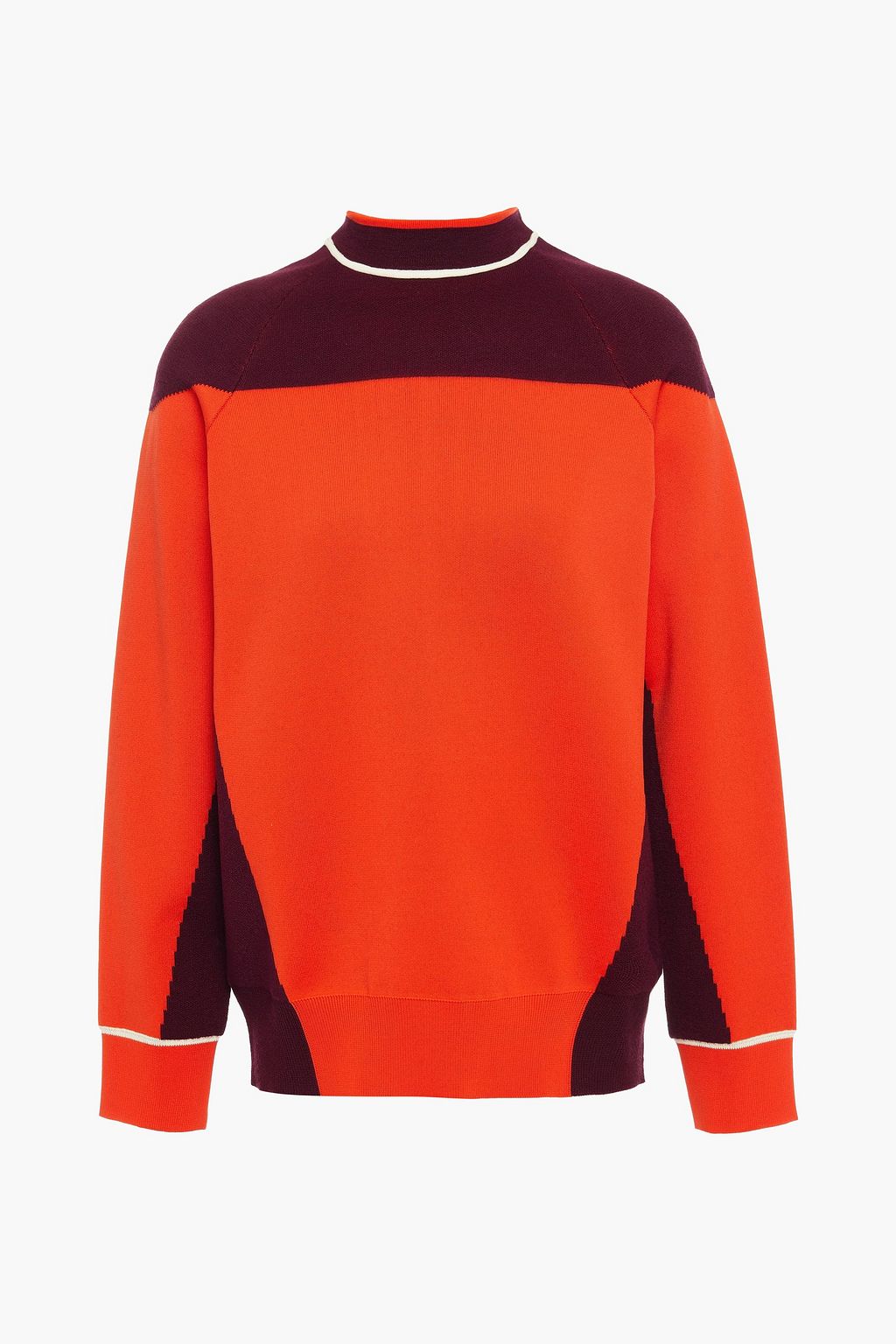 VICTORIA BECKHAM Color-block knitted sweater | THE OUTNET