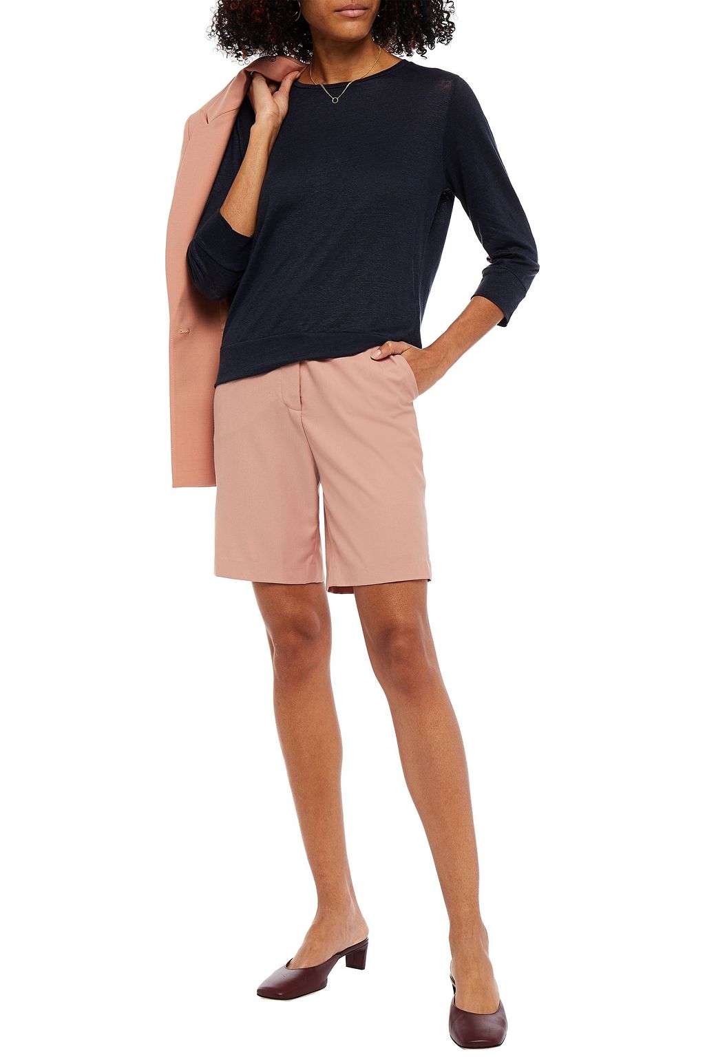MAJESTIC FILATURES Slub stretch-linen jersey top