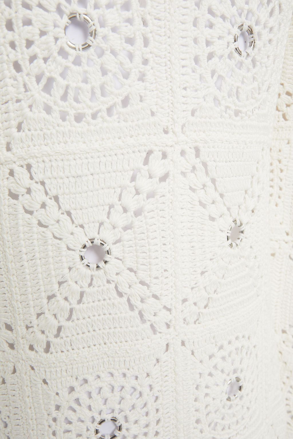 SIMKHAI Embellished crocheted cotton midi dress