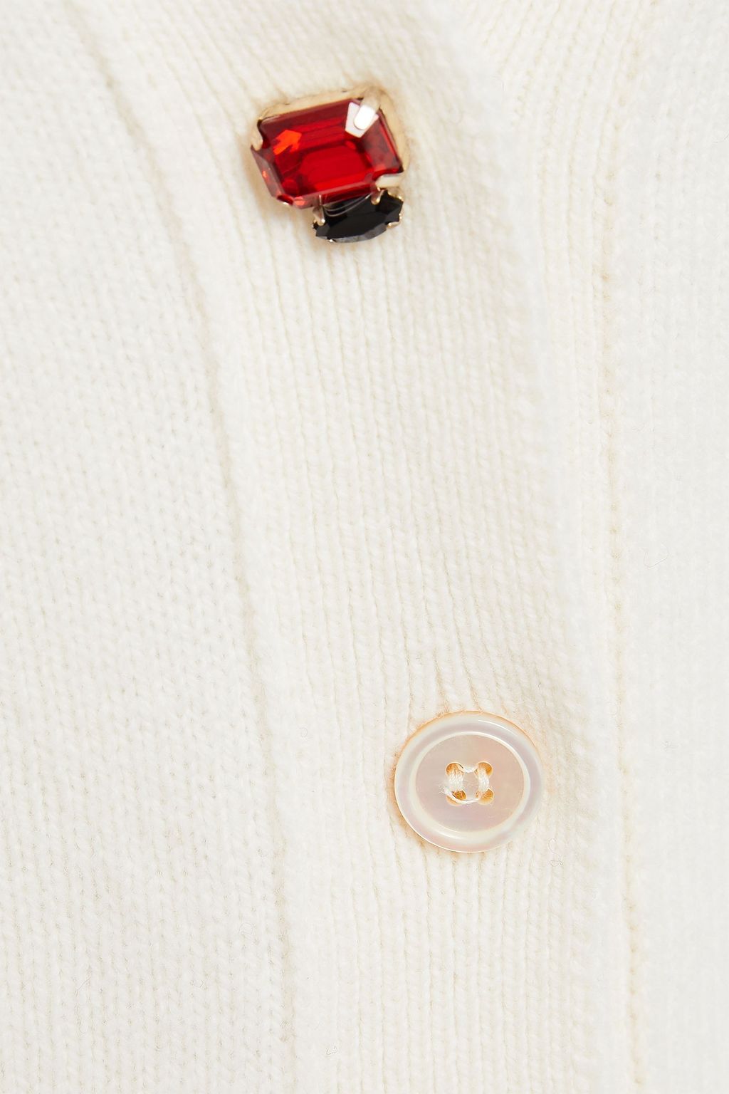 MCQUEEN Convertible crystal-embellished wool cardigan