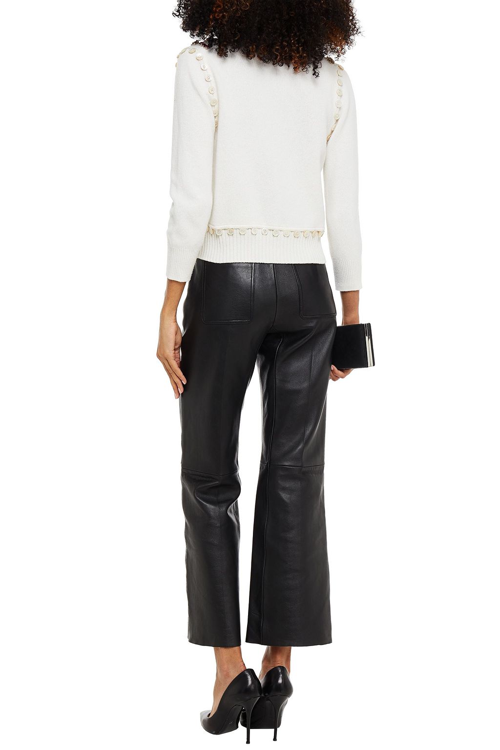 MCQUEEN Convertible crystal-embellished wool cardigan