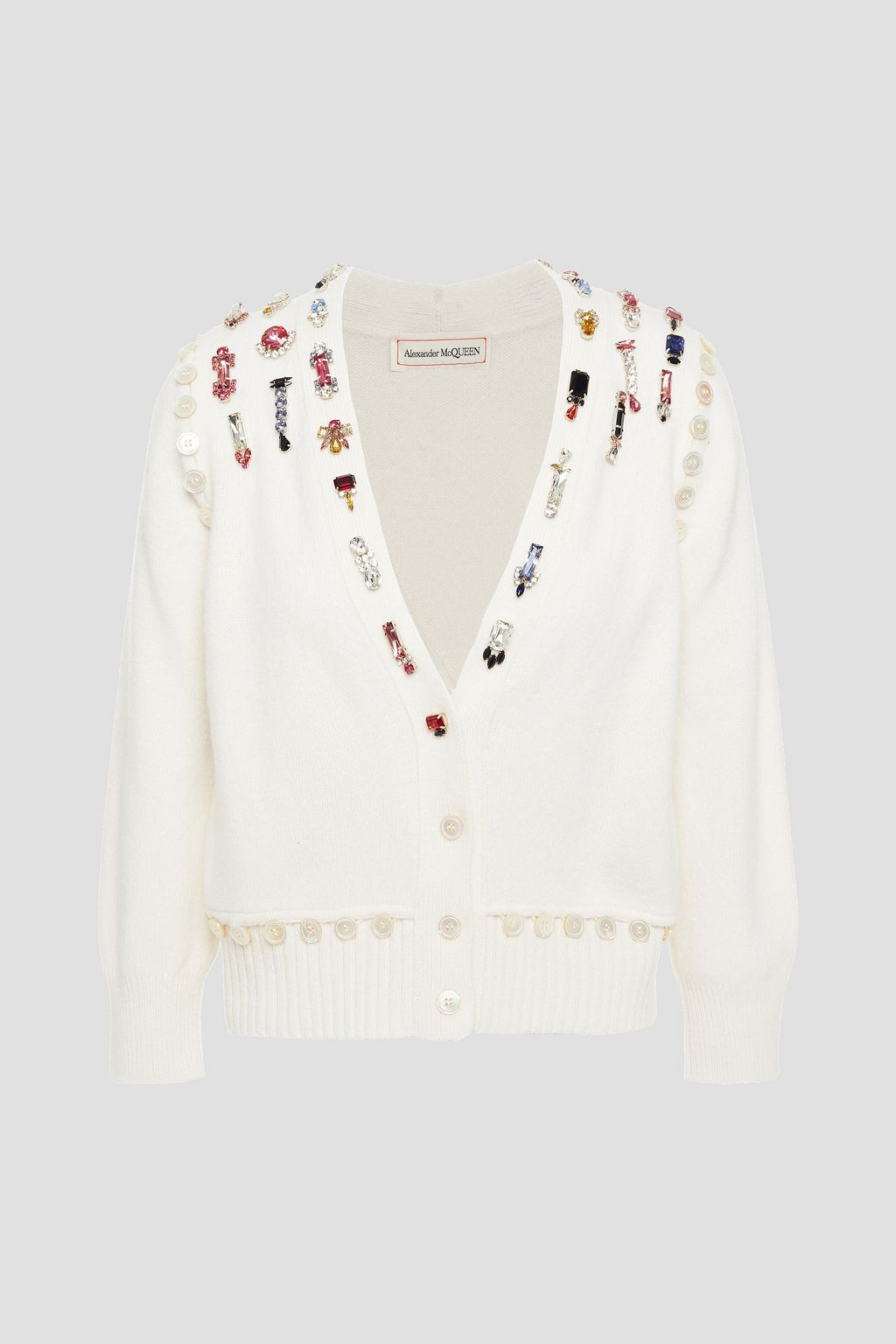white embellished cardigan