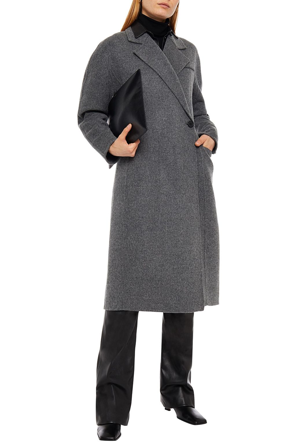 LVIR Double-breasted brushed wool-felt coat