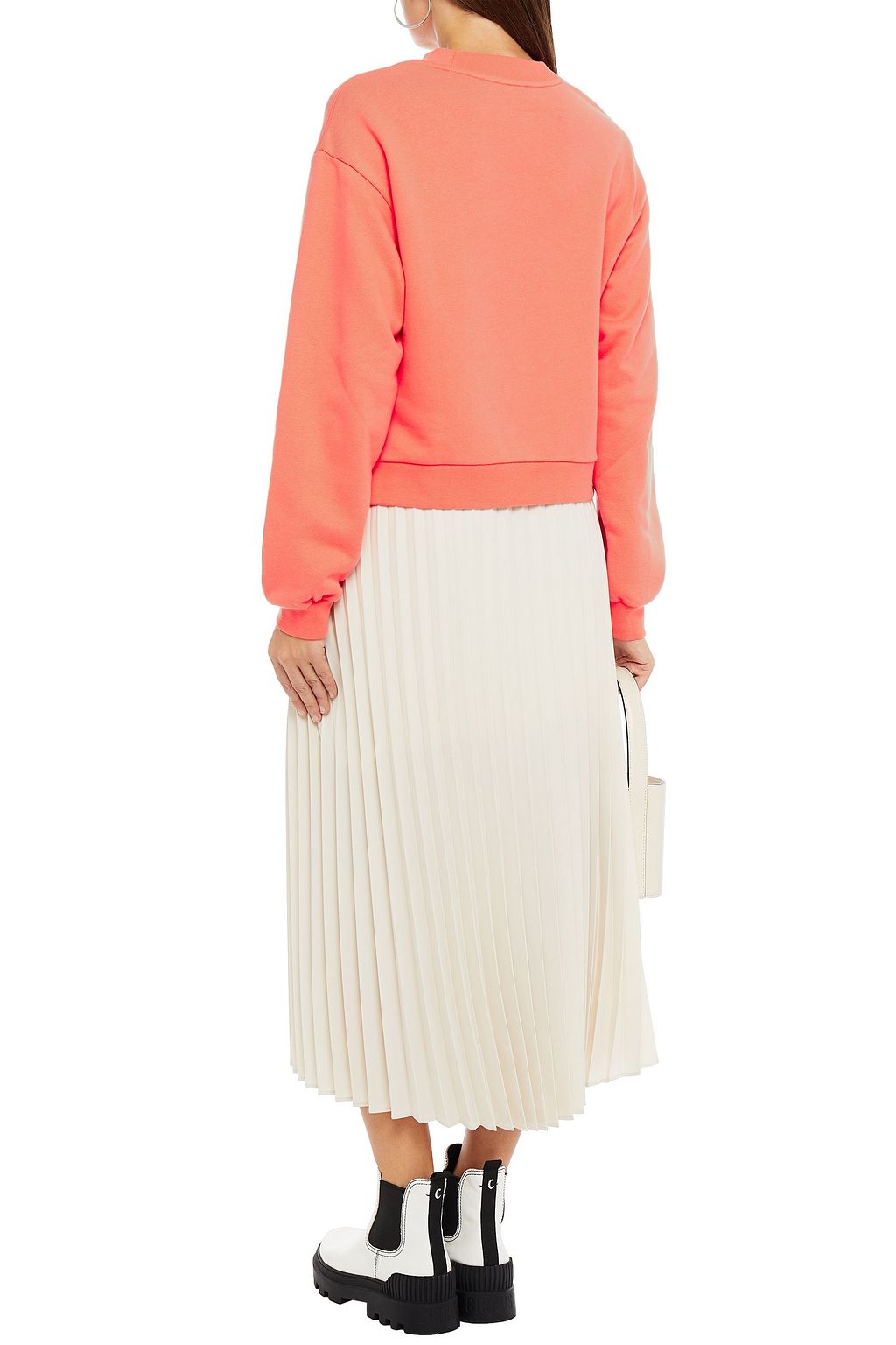 ÊTRE CÉCILE Lips Patch Alexis embroidered French cotton-terry sweatshirt