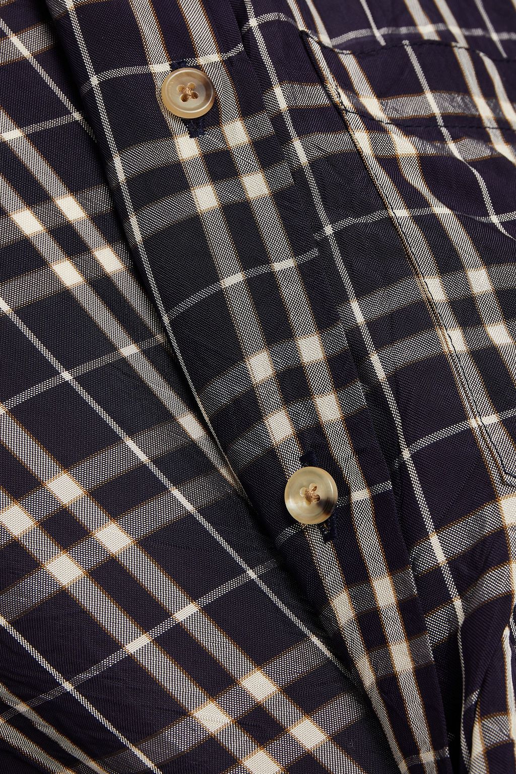 KHAITE Kaylie checked crinkled-woven shirt