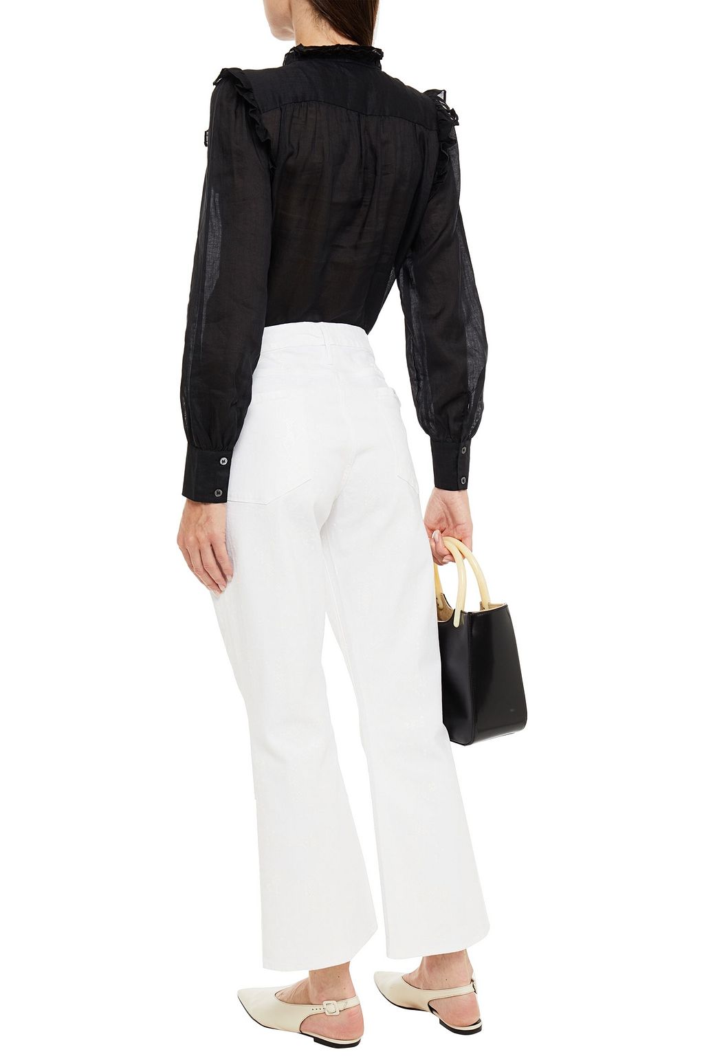 FRAME Le Crop Mini Boot snake-print mid-rise kick-flare jeans