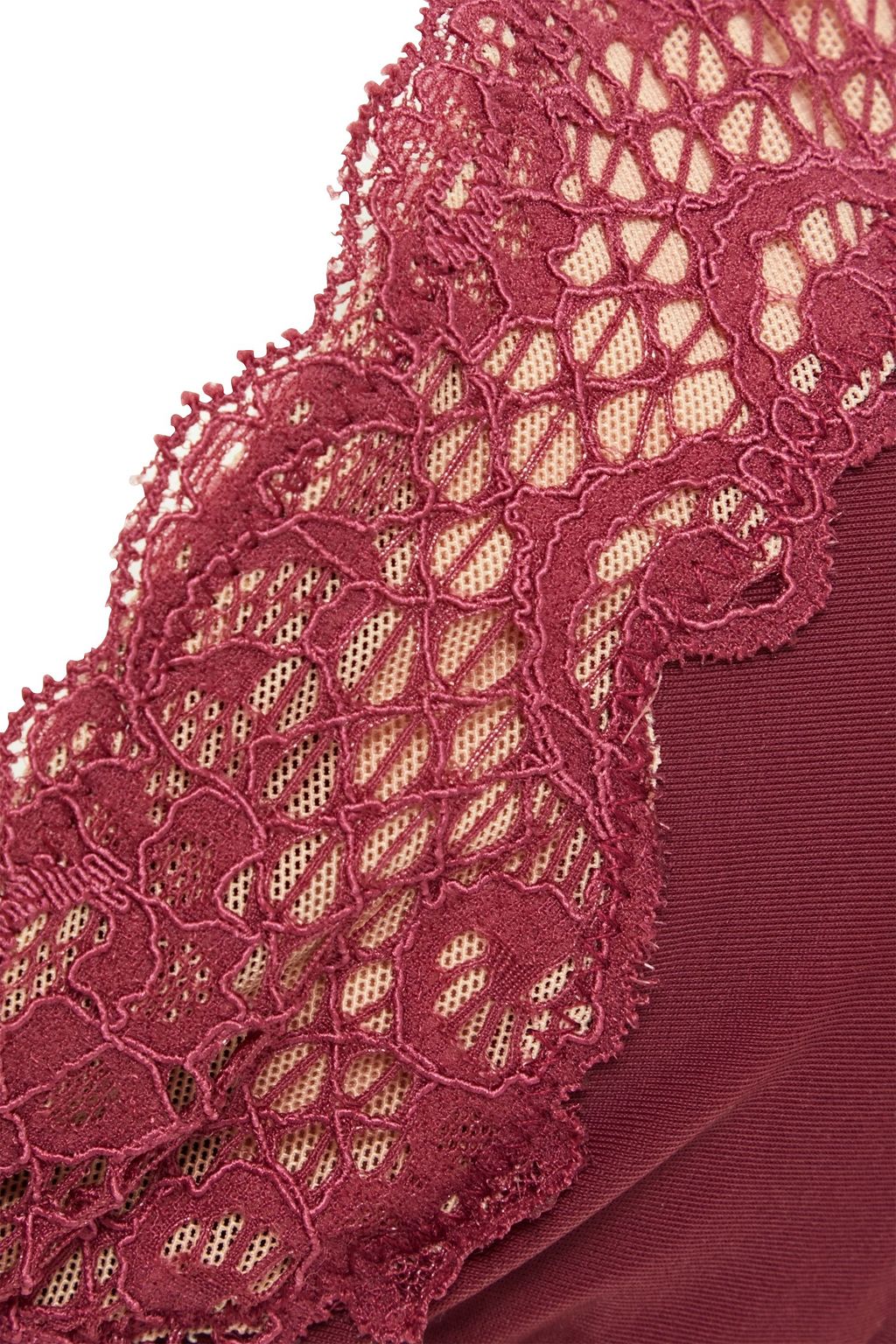 SIMKHAI Lace-paneled triangle bikini top