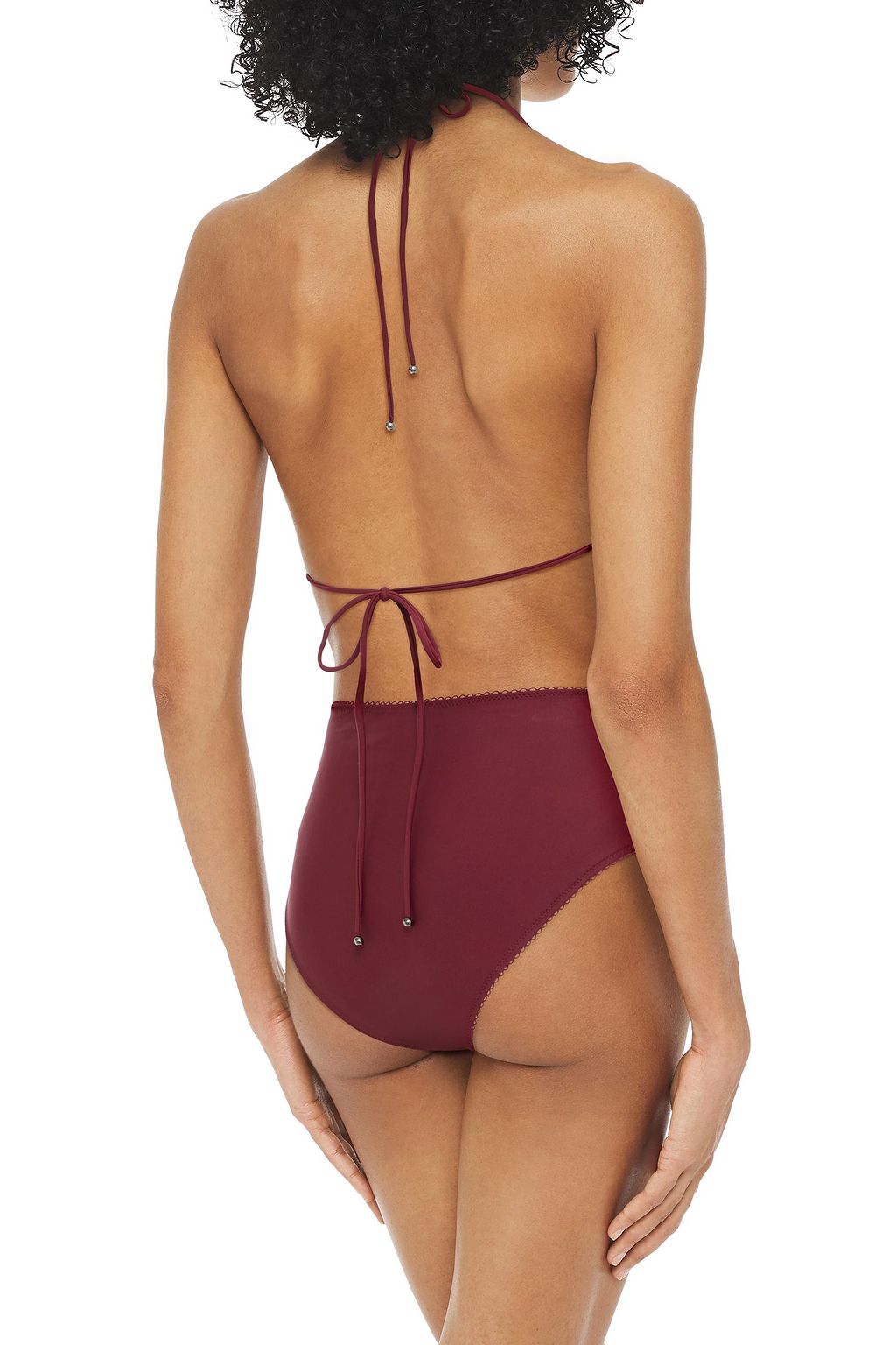 SIMKHAI Lace-paneled triangle bikini top