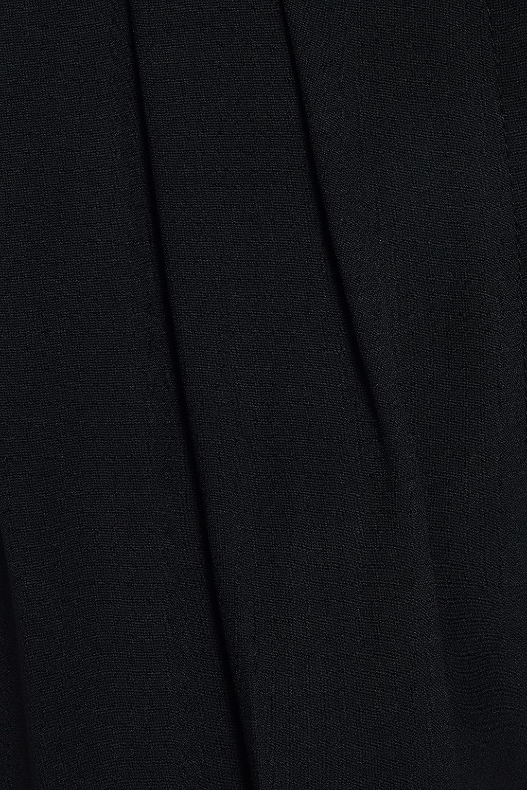MCQUEEN Cropped satin-trimmed crepe tapered pants