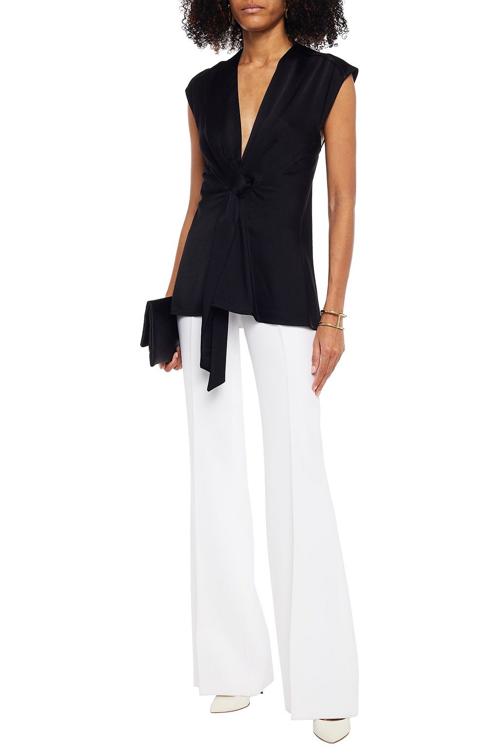 VICTORIA BECKHAM Draped satin-crepe top