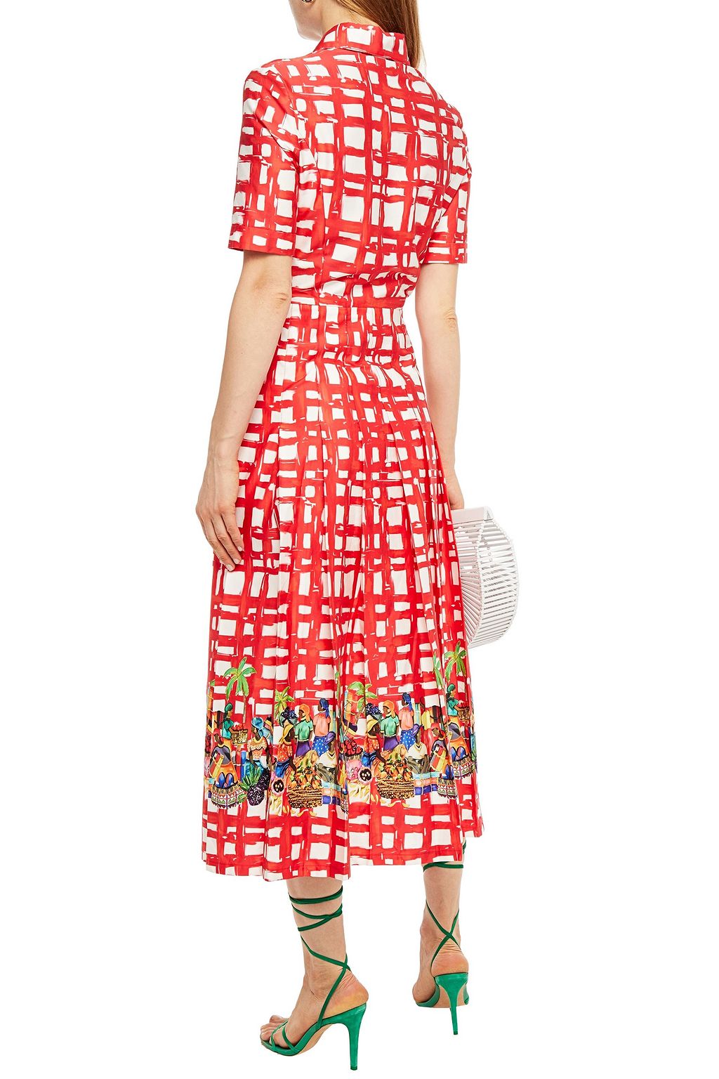 STELLA JEAN Printed cotton-blend poplin midi shirt dress