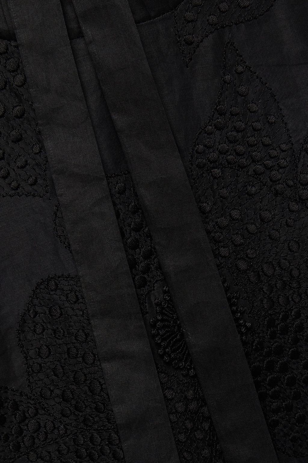 VALENTINO GARAVANI Tie-neck embroidered cotton-blend organza mini dress