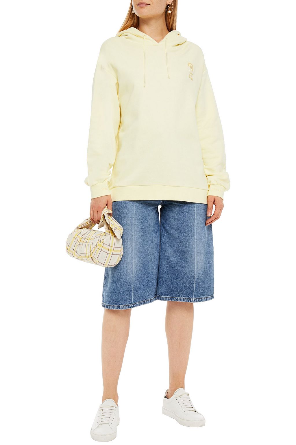ÊTRE CÉCILE Embroidered French cotton-terry hoodie