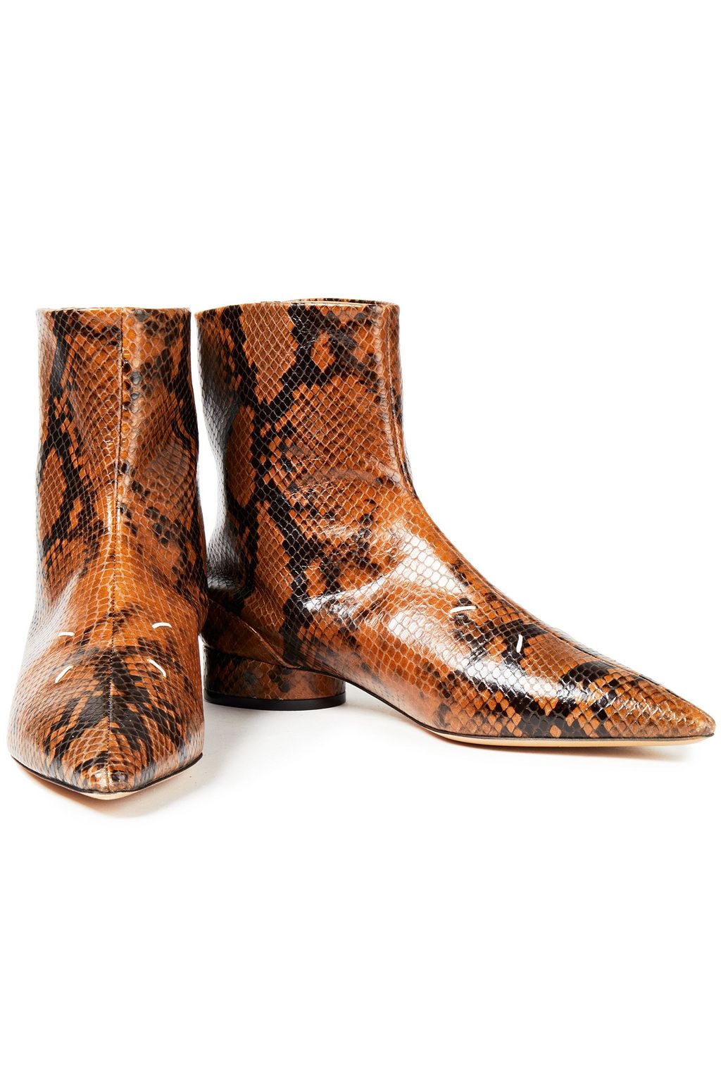 MAISON MARGIELA Snake-effect leather ankle boots