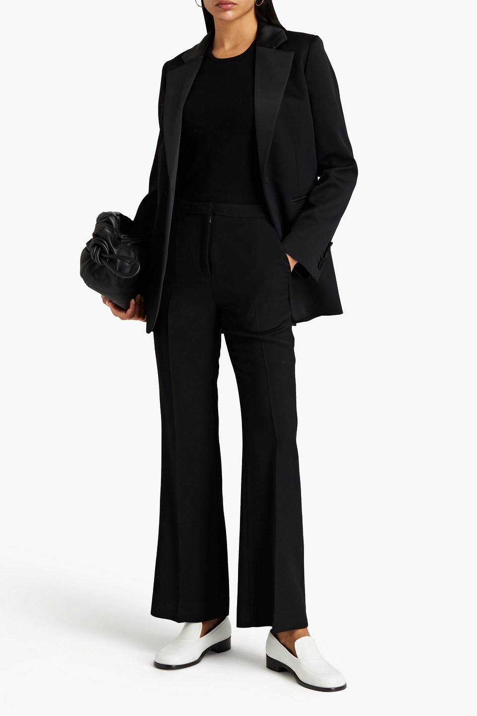 Lvir Twill Flared Trousers In Black