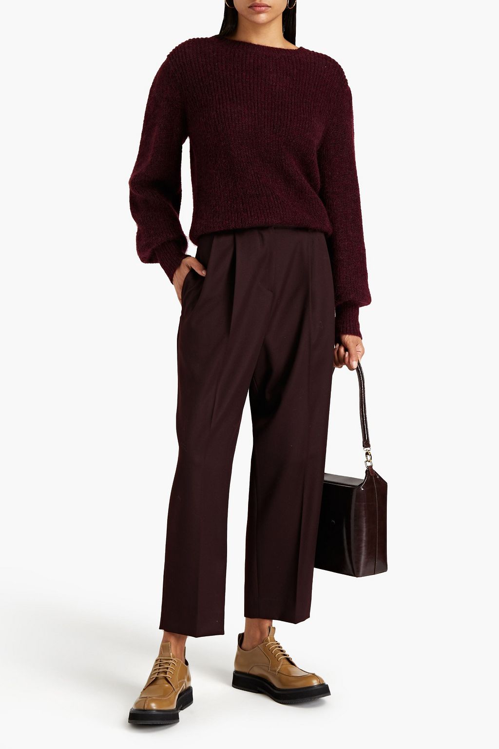 LVIR Cropped satin-twill tapered pants