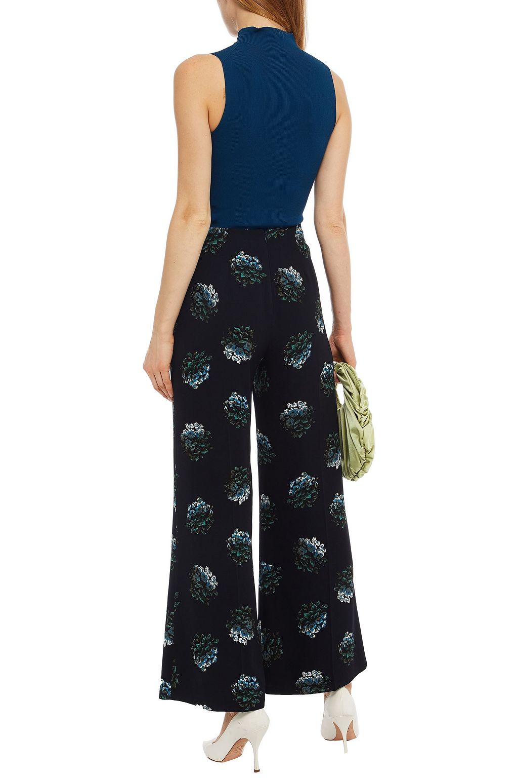 EMILIA WICKSTEAD Hulline floral-print crepe wide-leg pants