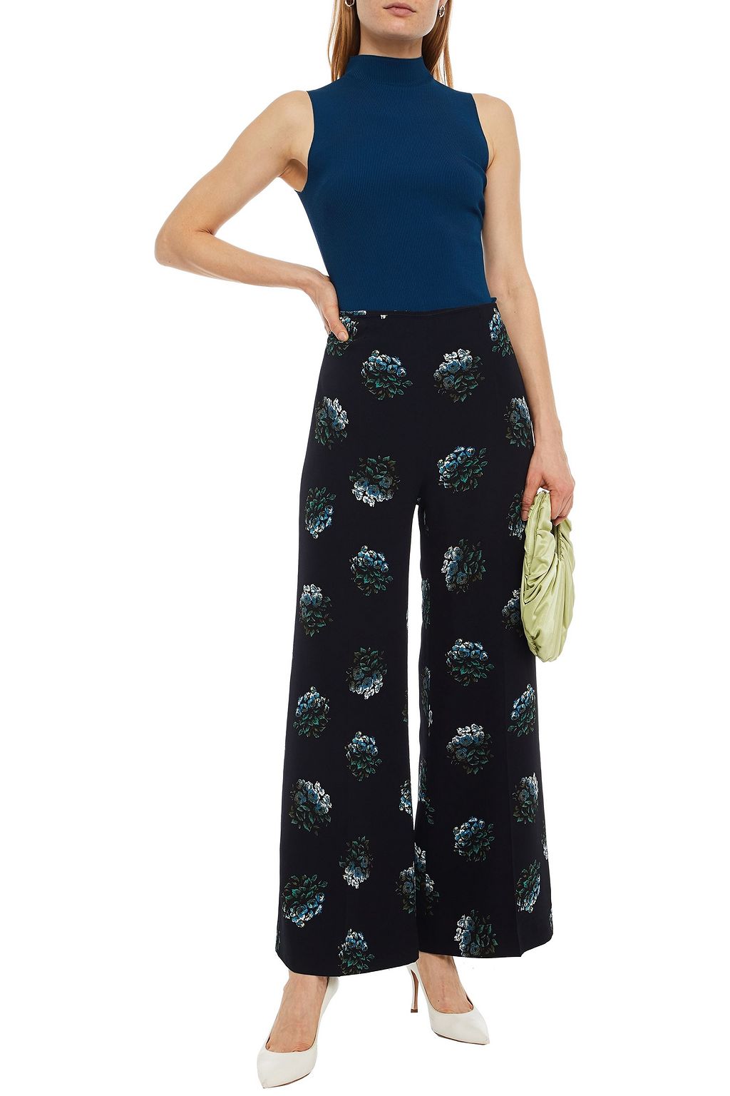 EMILIA WICKSTEAD Hulline floral-print crepe wide-leg pants