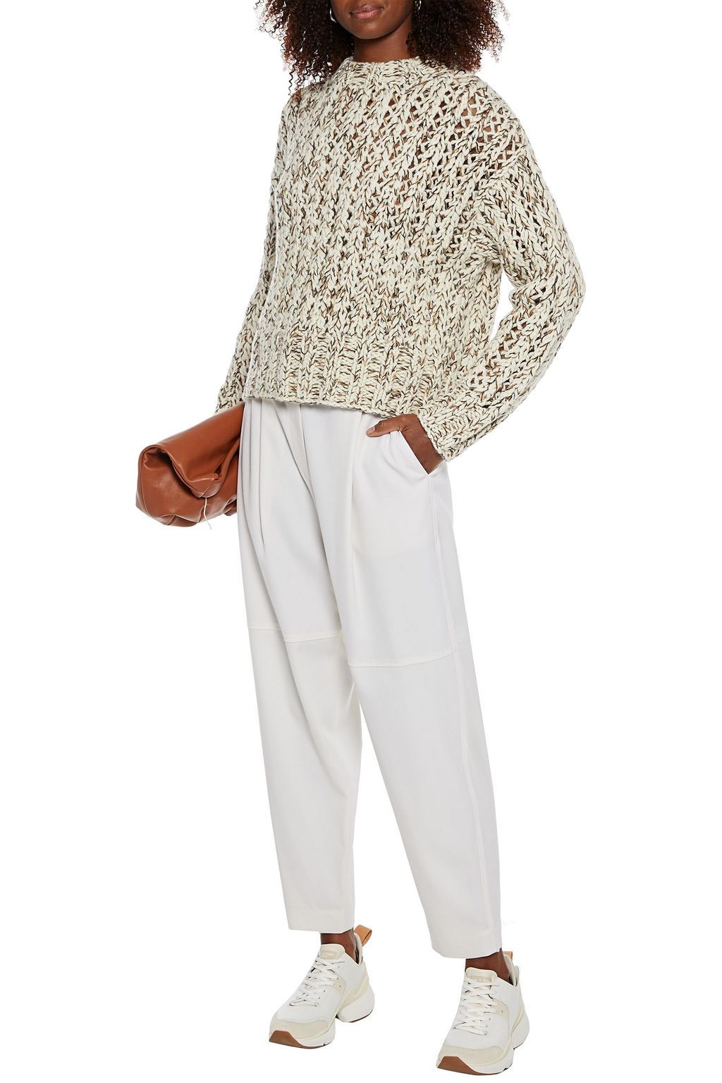THEORY Marled wool and cashmere-blend sweater