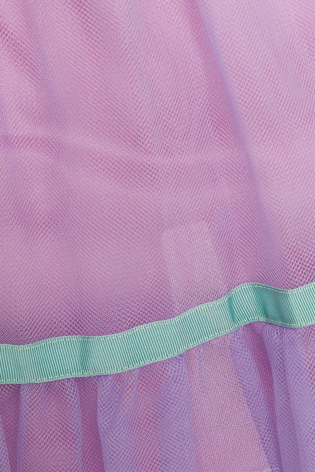 STELLA JEAN Tiered grosgrain-trimmed tulle skirt
