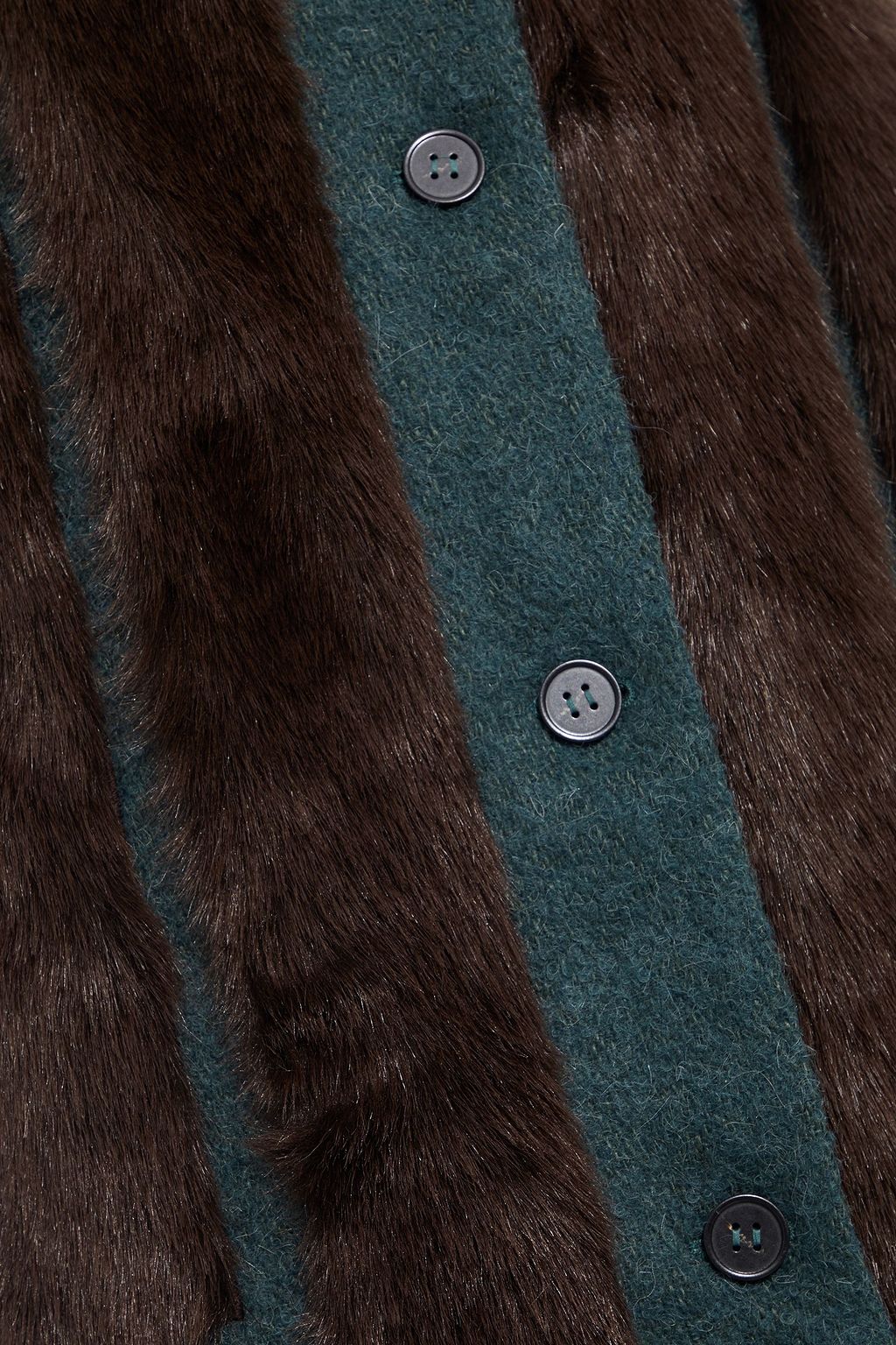 ACNE STUDIOS Paneled jute-blend bouclé and faux fur vest