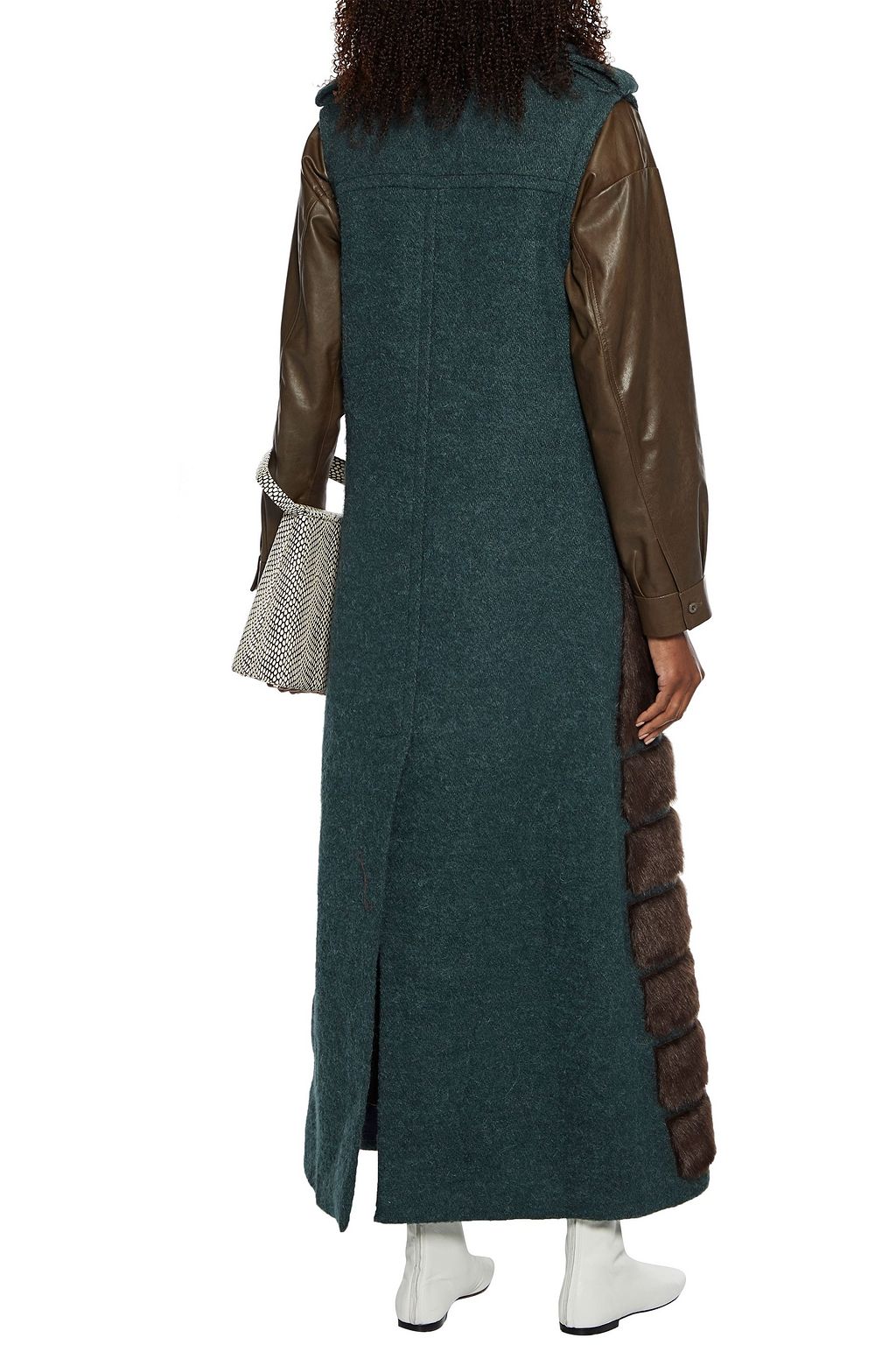 ACNE STUDIOS Paneled jute-blend bouclé and faux fur vest