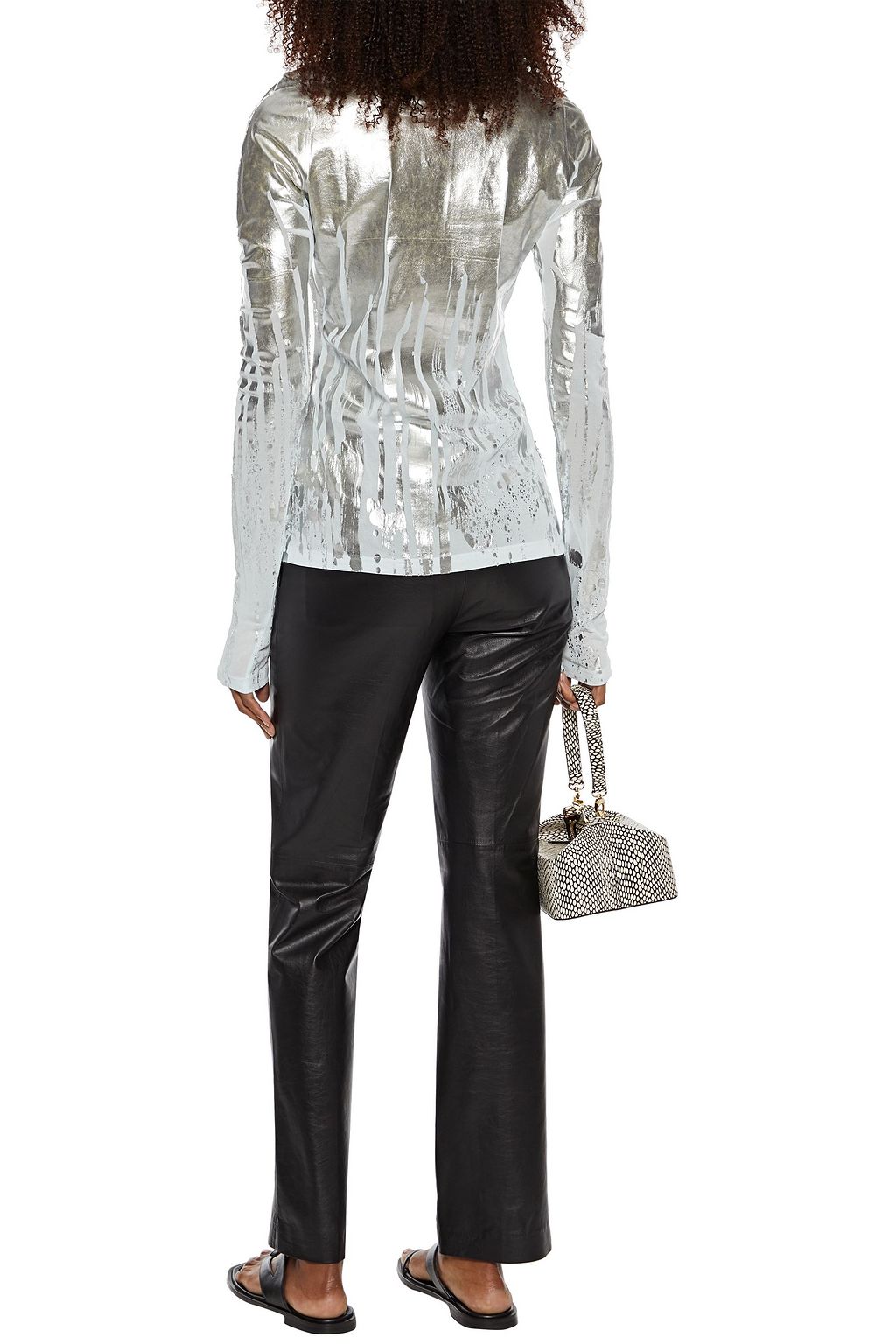 ACNE STUDIOS Metallic coated knitted top