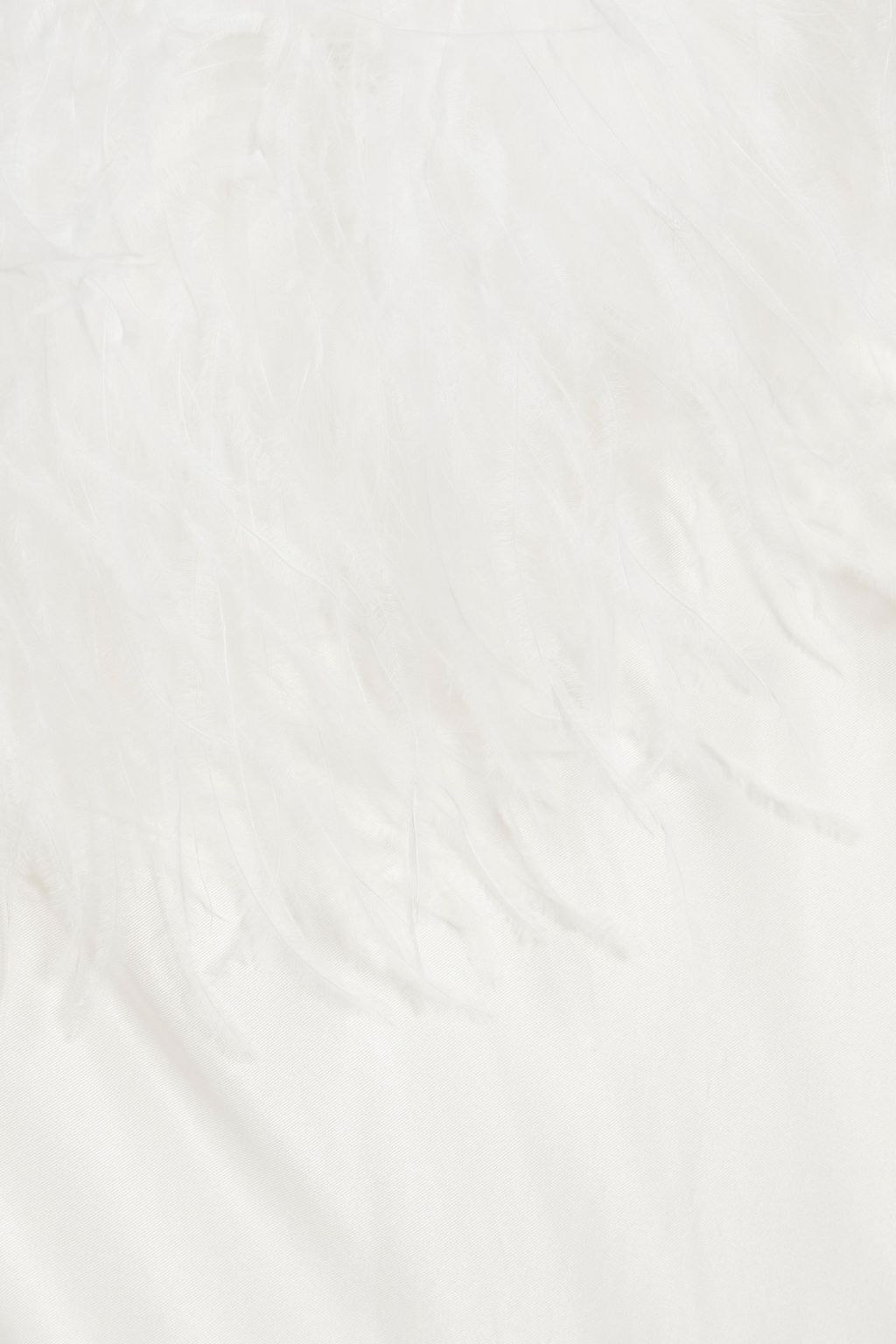 SLEEPER Boheme feather-trimmed satin midi slip dress