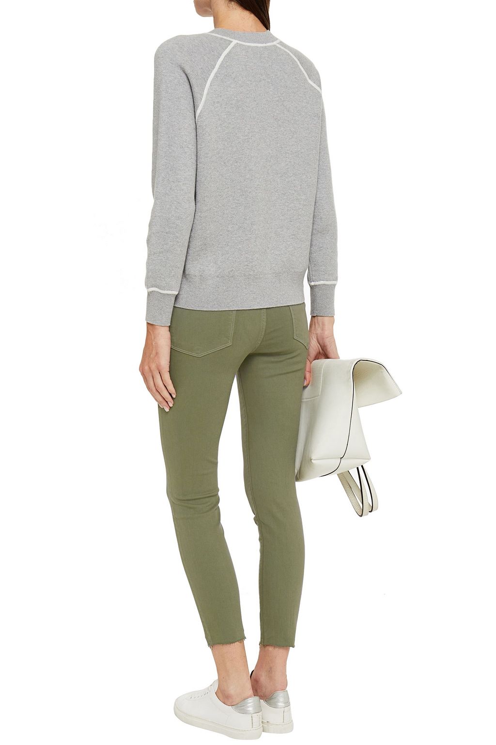 FRAME Mélange cotton-blend jersey sweatshirt