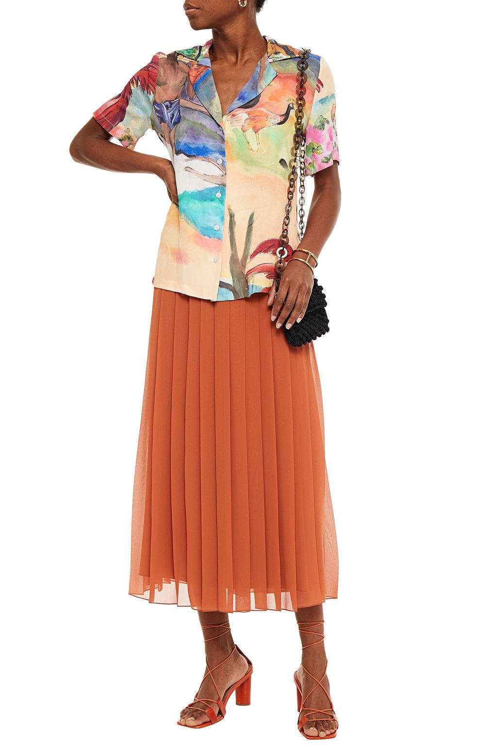 STELLA JEAN Printed crepe shirt
