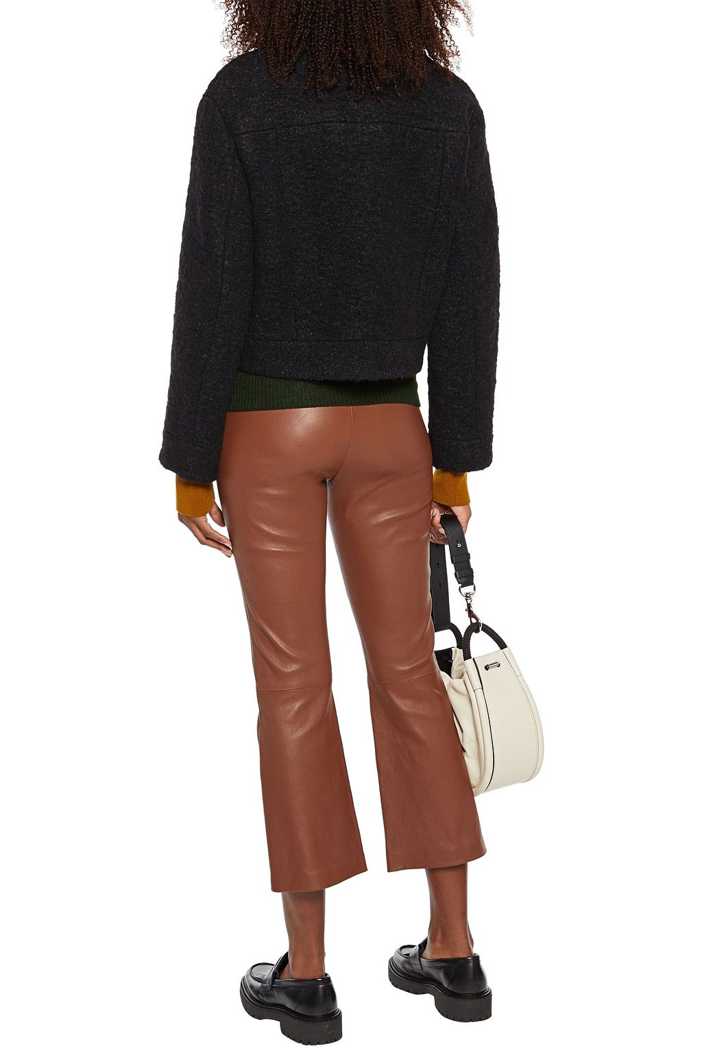 THEORY Bristol leather kick-flare pants