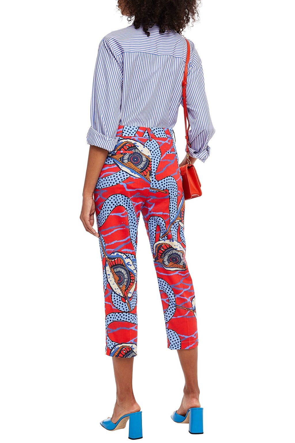 STELLA JEAN Cropped printed stretch-cotton tapered pants
