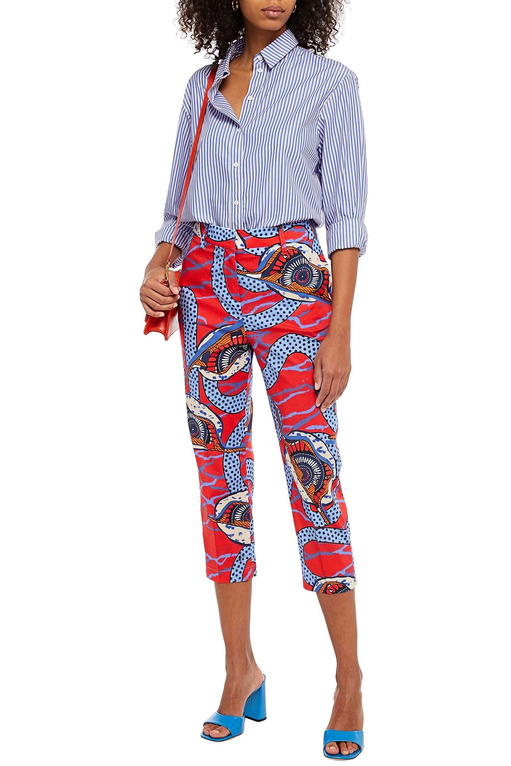 STELLA JEAN Cropped printed stretch-cotton tapered pants