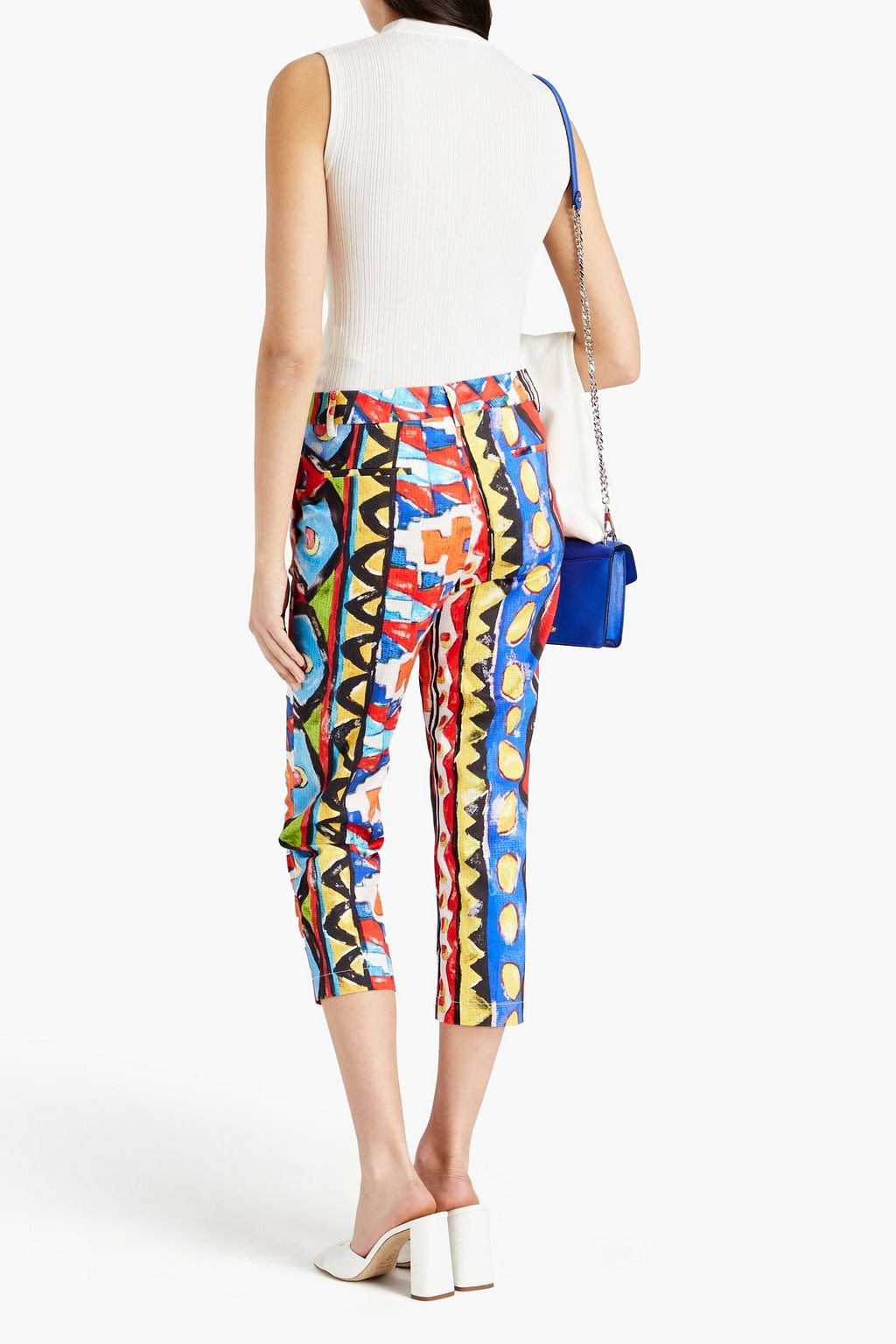 STELLA JEAN Cropped printed stretch-cotton tapered pants