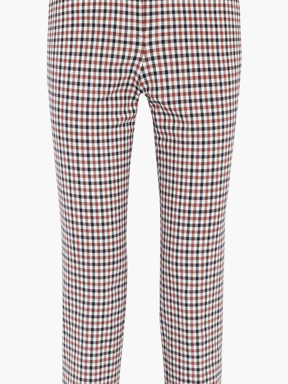 trecca cropped gingham stretch-crepe slim-leg pants