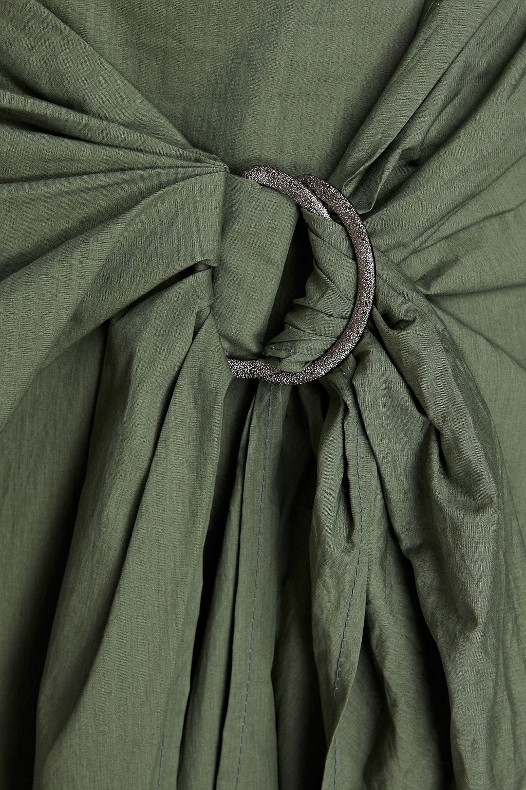 BRUNELLO CUCINELLI Belted draped cotton-poplin midi skirt