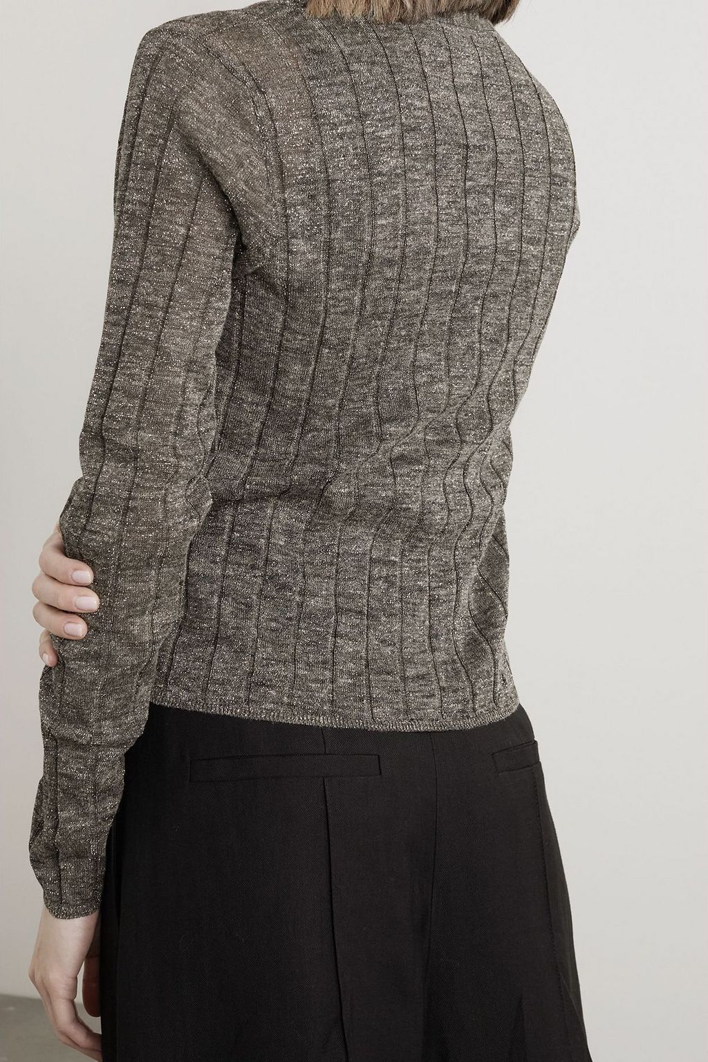 BRUNELLO CUCINELLI Metallic ribbed-knit cardigan