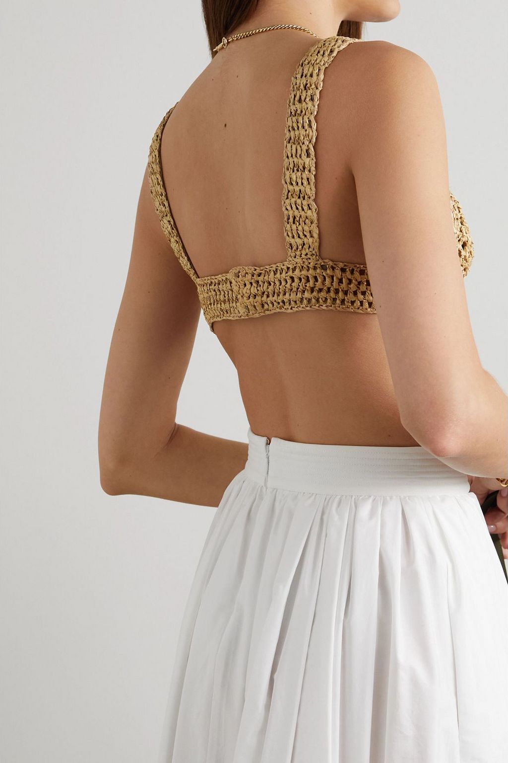 BRUNELLO CUCINELLI Crocheted faux raffia bralette
