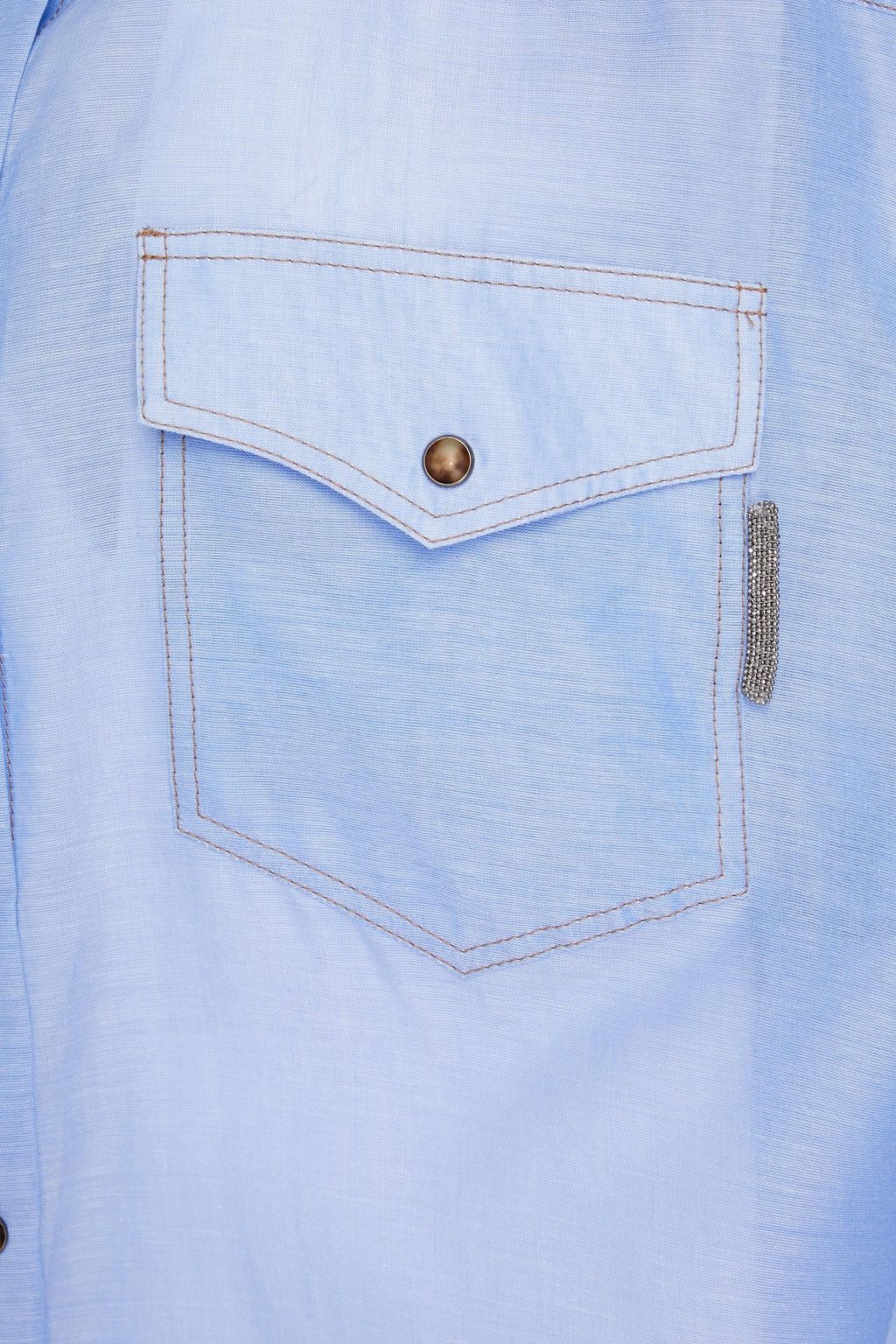 BRUNELLO CUCINELLI コットンガーゼ シャツ ビーズ付き
