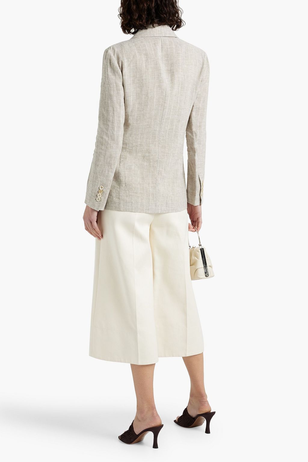 BRUNELLO CUCINELLI Metallic pinstriped linen blazer