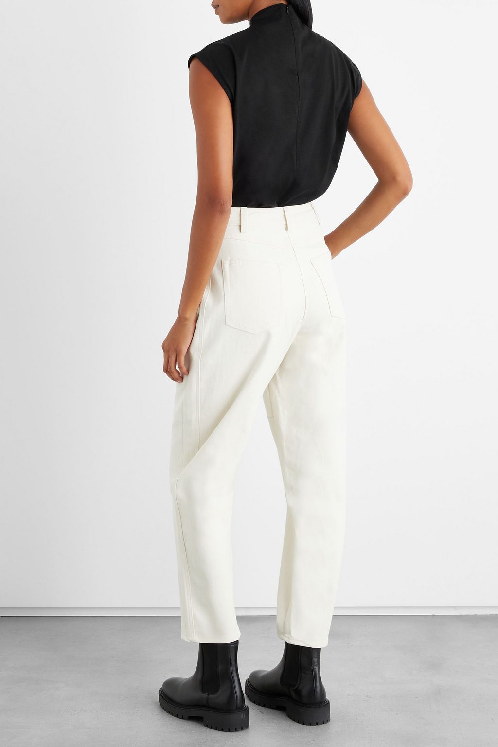 IRIS & INK Fabienne pleated organic cotton-jersey top