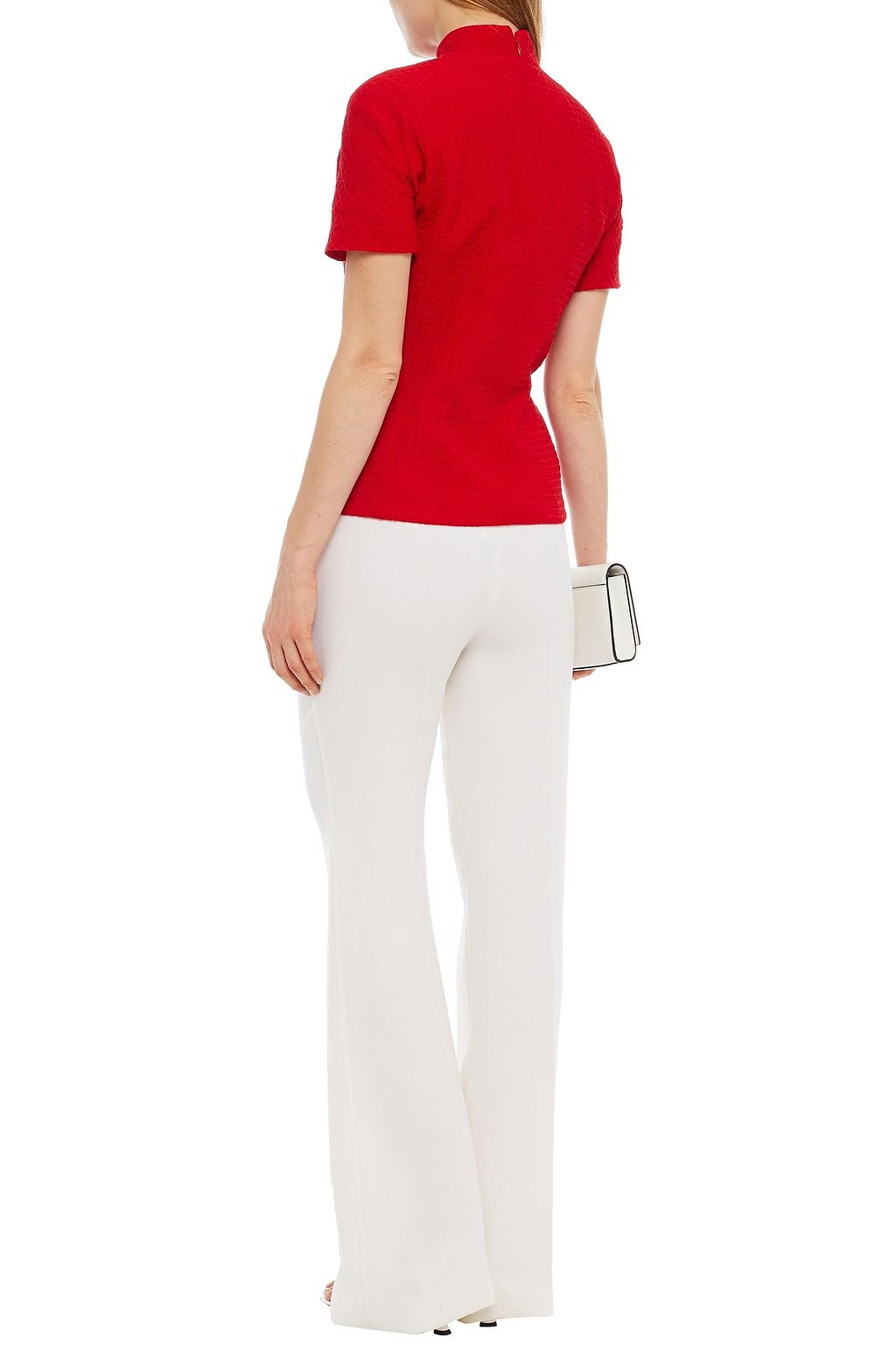 EMILIA WICKSTEAD Camille checked cotton-blend cloqué top