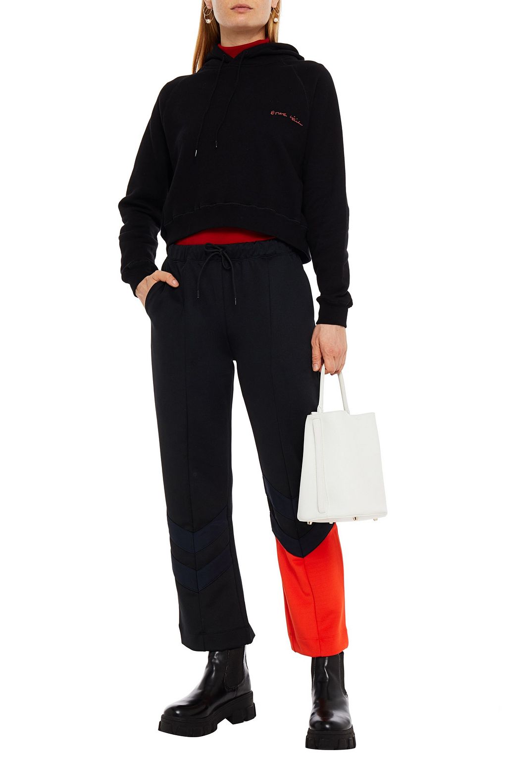 ÊTRE CÉCILE Color-block jersey straight-leg pants