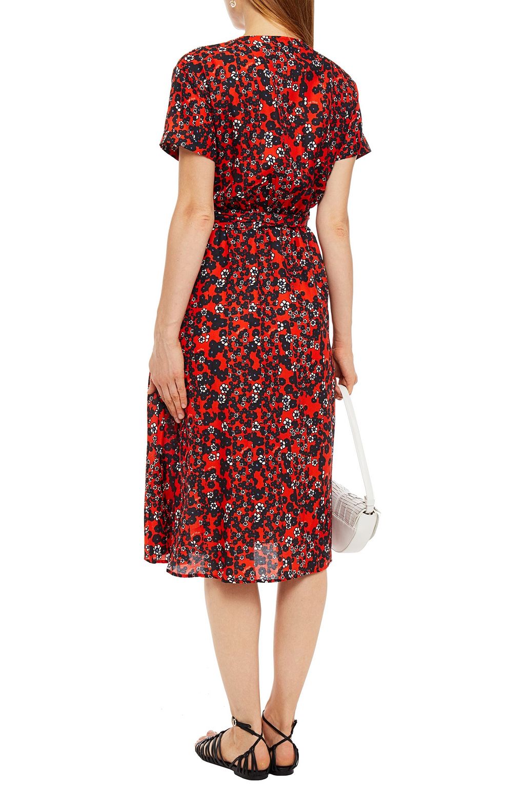 ÊTRE CÉCILE Knotted floral-print cotton and silk-blend midi dress